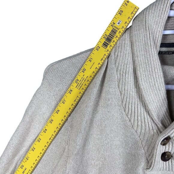 Izod Mens XL Cream Shawl Collar Pullover Sweater Preppy Old Money Minimalist - Picture 11 of 16